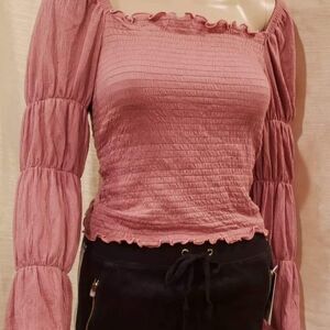 Rewash pink long sleeve blouse top juniors size M